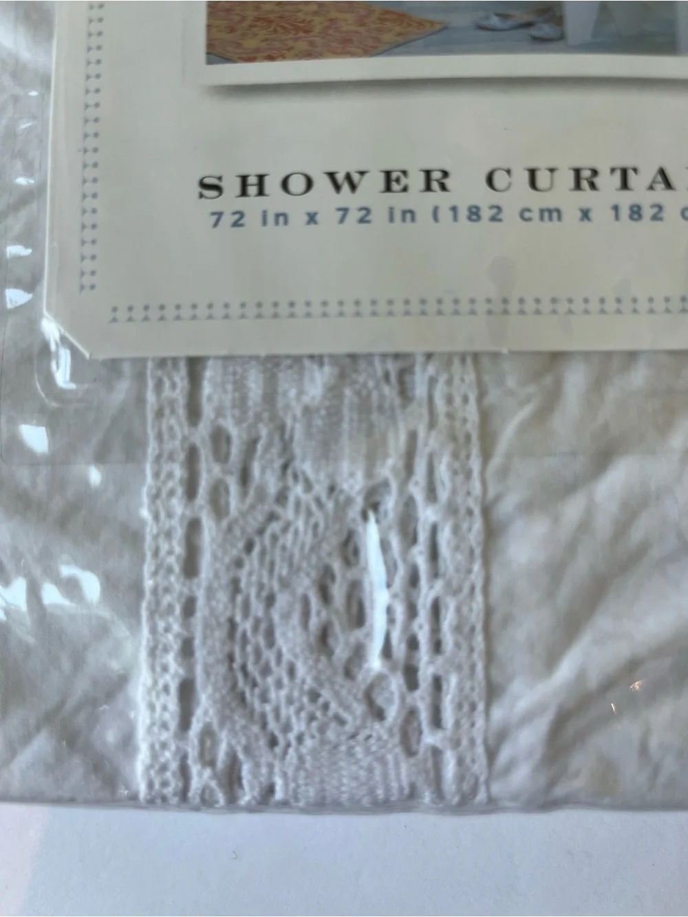 SIMPLY SHABBY CHIC SHOWER CURTAIN - WHITE - NOS - NEW IN SEALED PACKAGE